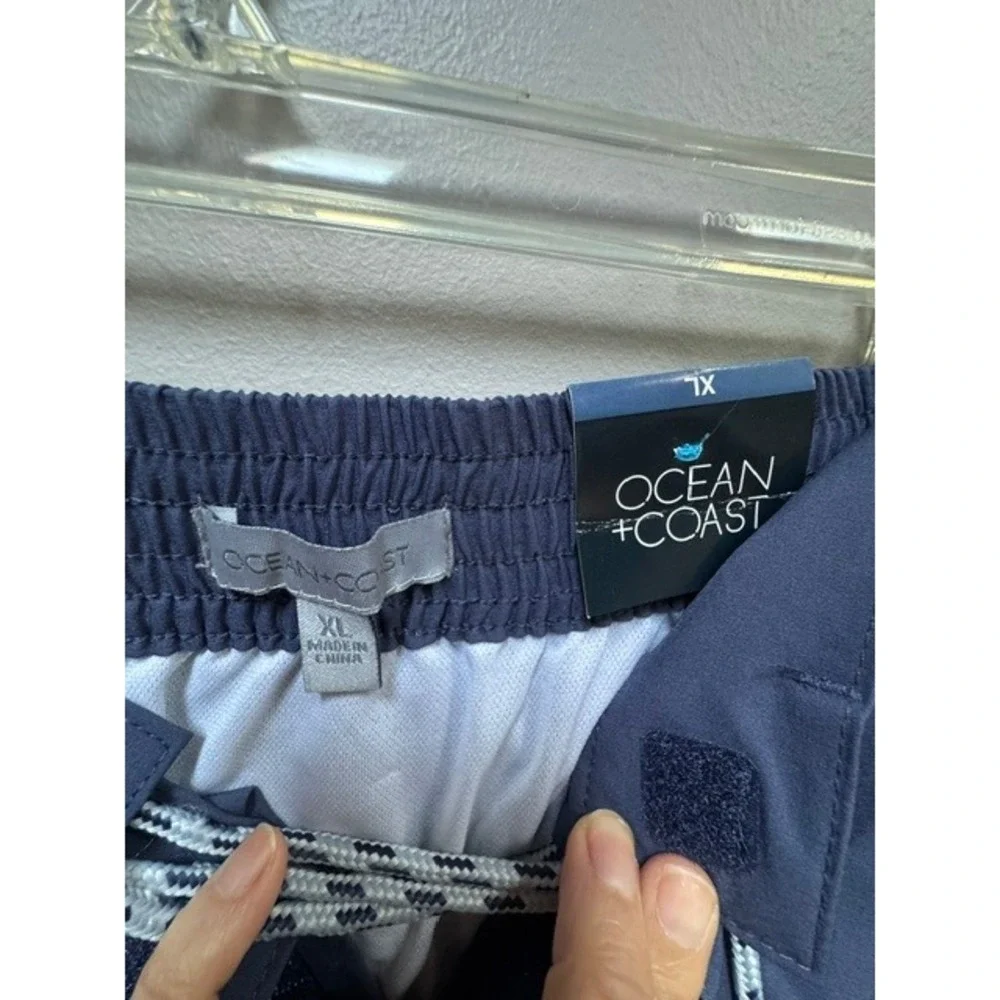 Ocean + Coast Boys Navy Gray Colorblock Swim Trunks Lined New XL 18-20